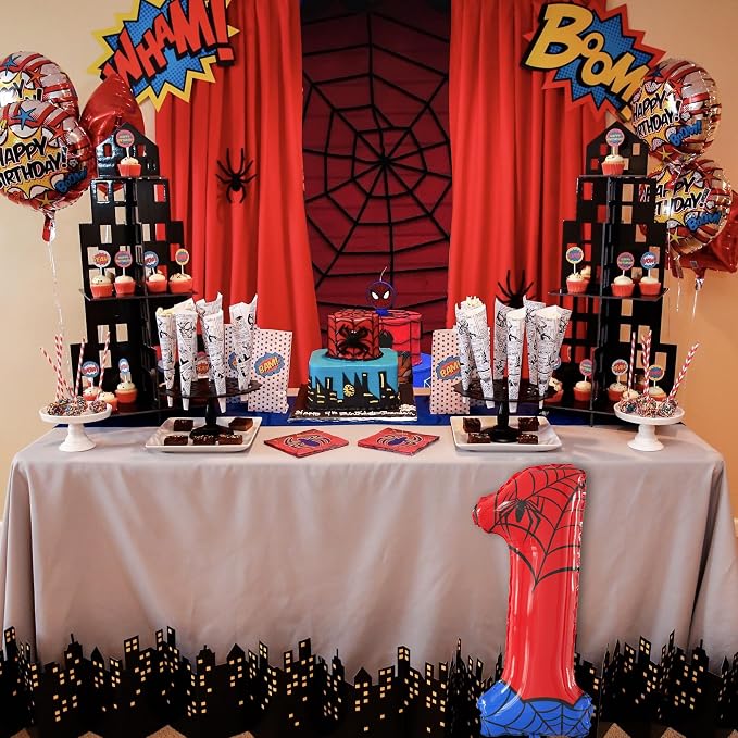 40 Inch Giant Spider Theme Number Foil Balloons Large Number 1 Balloons Kids - Image 4