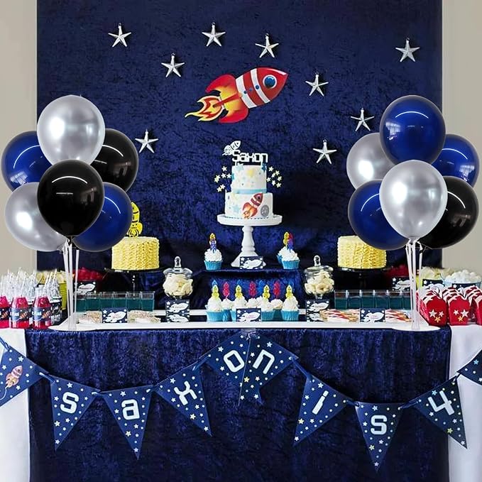 TONIFUL 4Set Black Blue Silver Balloon Stand Balloon Centerpieces - Image 5
