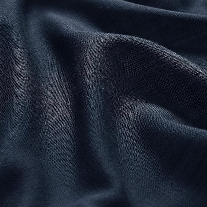 Navy Blue Linen Blend Drapes 84 Inch Length 2 Panels Set Back Tab Rod Pocket - Image 5
