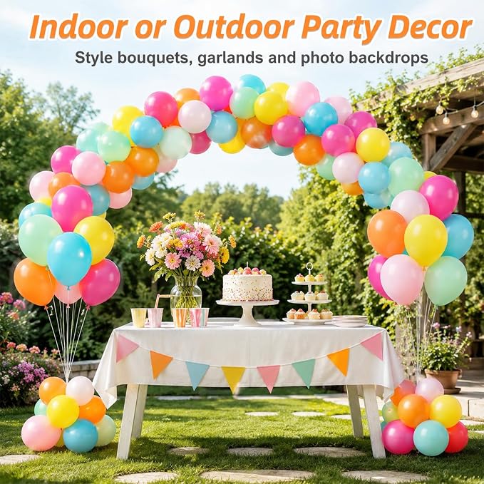 Rainbow Balloons, 12 Inch 50pcs Multicolor Rainbow Balloon Teal Blue Green - Image 7