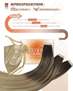 Sunny Hair Tape in Hair Extensions Human Hair Brown Balayage Blonde Tape in Extensions 12 Inch Real Hair Extensions Tape in 20Pcs 30g