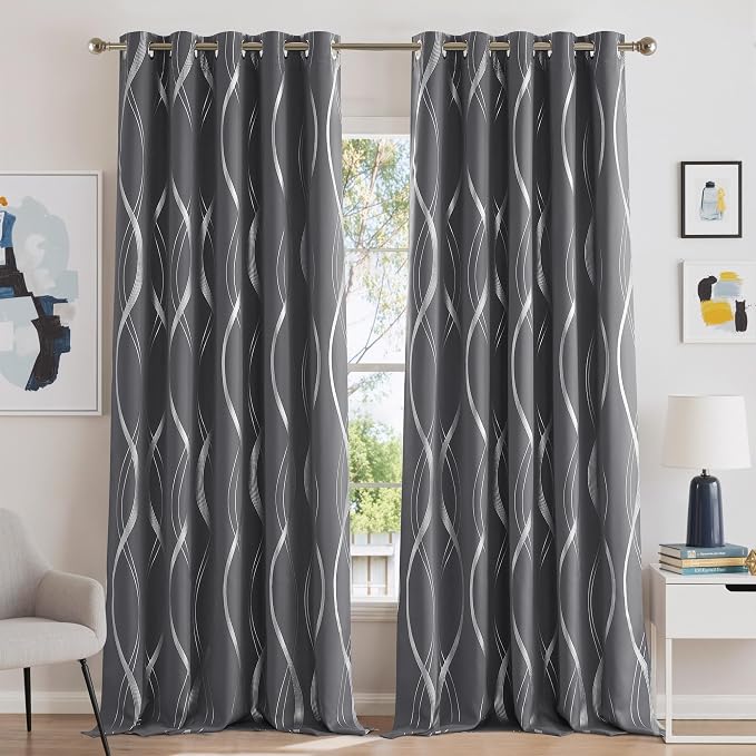 NICETOWN Grey Blackout Short Curtain by NICETOWN