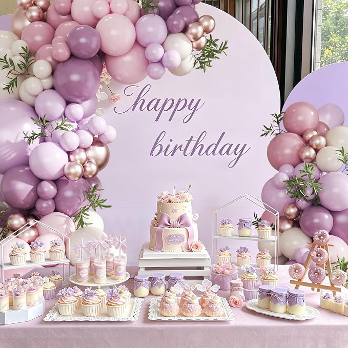 Pink and Purple Balloon Arch Kit - Image 3
