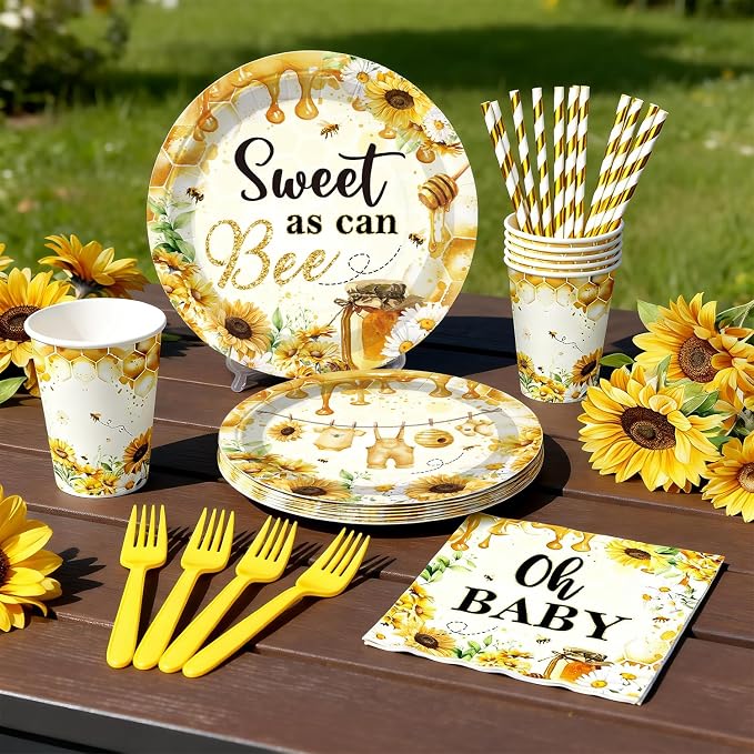 Cocomigo 257Pcs Bee Baby Shower Decorations, All-in-One Set - Image 5
