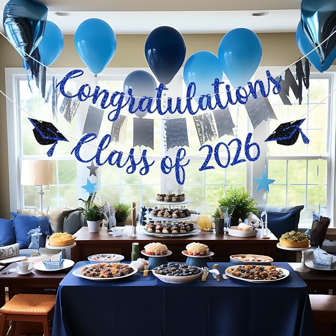 Congratulations Class of 2026 Banner, Congrats Grad Party Decor, 2026 - Image 3