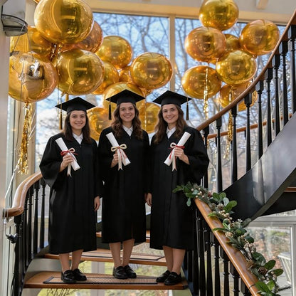 Gold Balloons Foil, 22 Inch Golden Round Ball Balloons, Large Metallic Balloon - Image 4