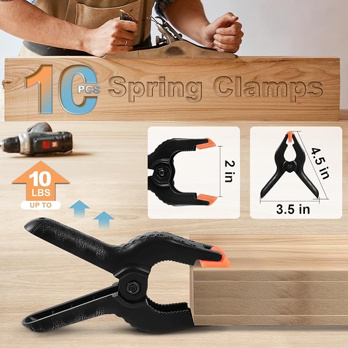 10 Pcs Spring Clamps, PureGuard 4.5 Inch Plastic Balloon Arch Clips Clamps - Image 3