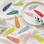 24 PCS 2.36 In Metal Snap Hair Barrettes For Women Water Drop Shape Hair Clips For Thick Thin Fine Hair,Matte Mix Colors