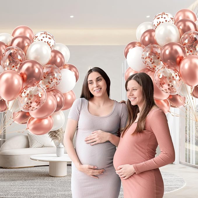 60pcs Rose Gold Balloons 12inch - Image 5