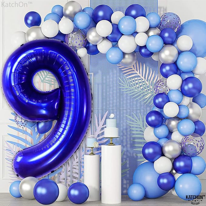 KatchOn Royal Blue Number 9 Balloon 40 Inch, Foil 9 Birthday Balloon | 9th - Image 3