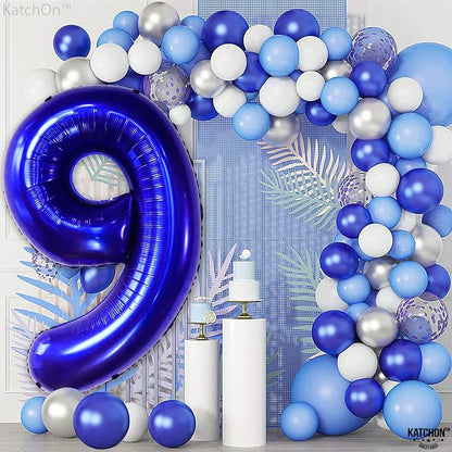 KatchOn Royal Blue Number 9 Balloon 40 Inch, Foil 9 Birthday Balloon | 9th - Image 3