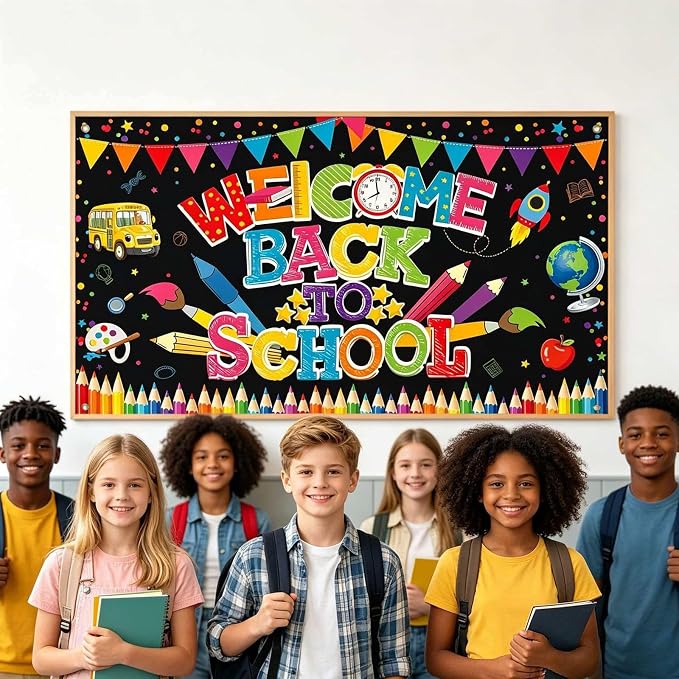 Welcome Back to School Banner Backdrop Photography Background Hanging - Image 6