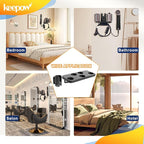 KEEPOW Hair Dryer Holder Compatible with Shark FlexStyle, Wall Mount Hair Dryer Organizer Blow Dryer Holder, Storage Rack with Cord Hanger for Attachment Curlers Brushes Diffuser Accessories