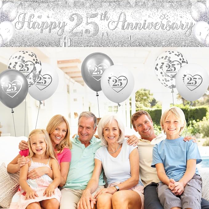 Silver 25th Wedding Anniversary Decorations - Image 4