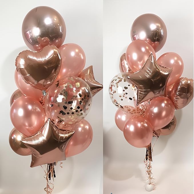 HILAVO Rose Gold Balloons Garland Arch Kit 18 10 5 In Rose Gold Heart Foil - Image 6