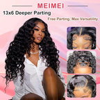 MEIMEI 13x6 Loose Wave HD Lace Front Wigs Human Hair 200 Density 100% Real Human Hair 15A Loose Deep Wave Wig Human Hair Pre Plucked, No Synthetic Blend No Tangle No Shedding Triple Lifespan 3X