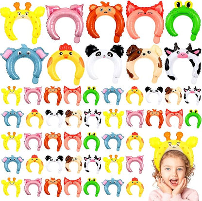 Liliful 100 Pcs Zoo Animal Inflatable Headbands Unicorn Wildlife Safari Balloon by Liliful