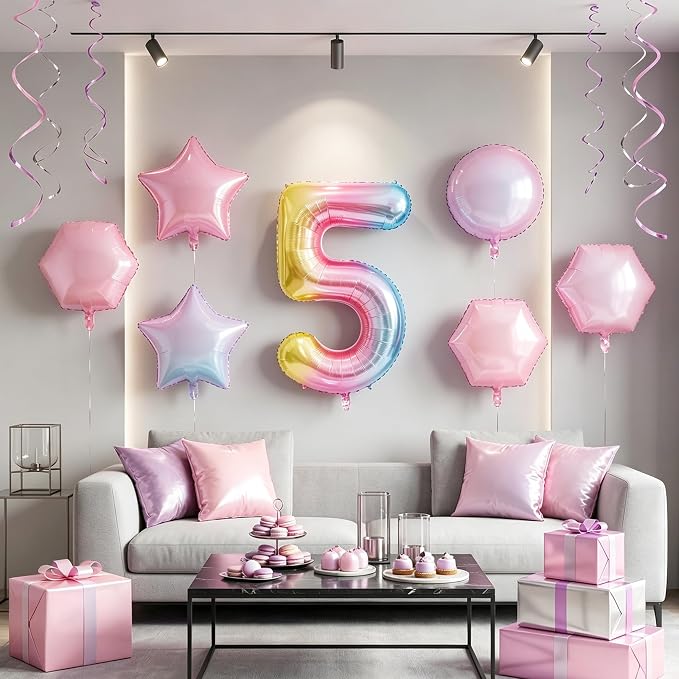 Rainbow Number Balloons Birthday Balloons - Image 7