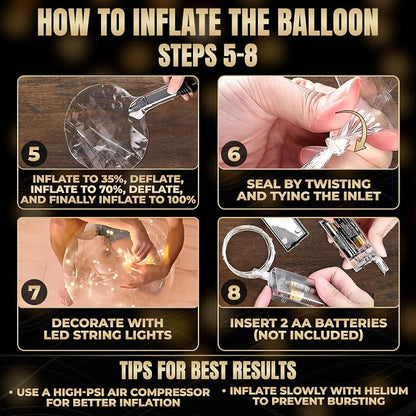 Light Up Balloons 10 Pack, 20 Inch Clear Balloons - Image 5