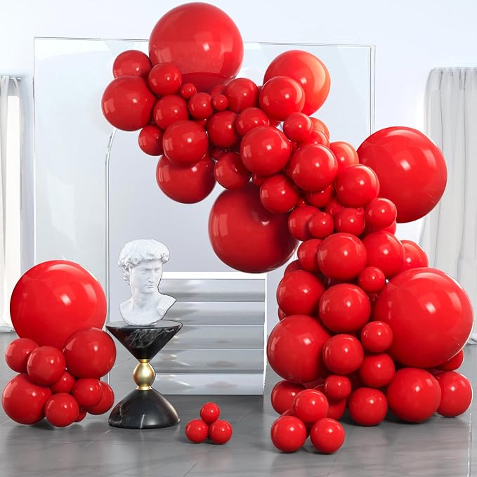 PartyWoo Red Balloons 130pcs Different Sizes of 18 12 10 5 Inch | Balloons by PartyWoo