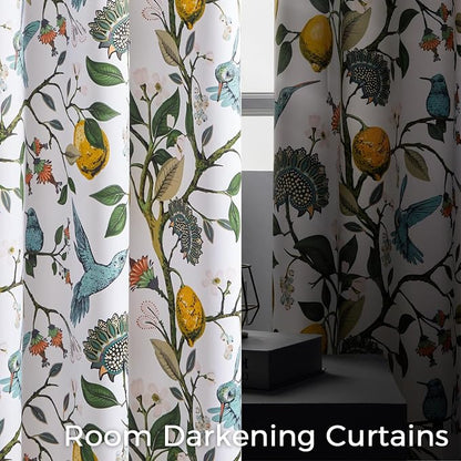 Topfinel Kitchen Curtains 45 Inch Length White Vintage Blackout Curtains - Image 4