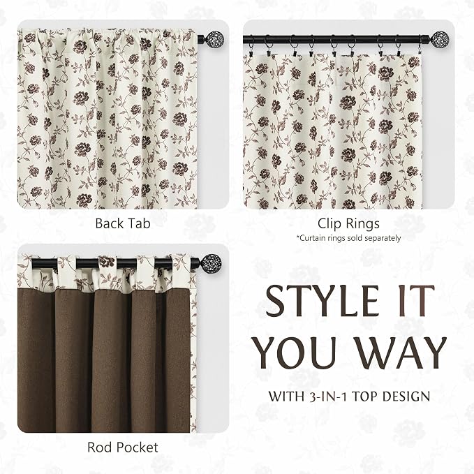 Beauoop Floral 100% Blackout Curtains - Image 9