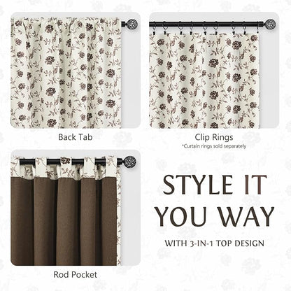 Beauoop Floral 100% Blackout Curtains - Image 9
