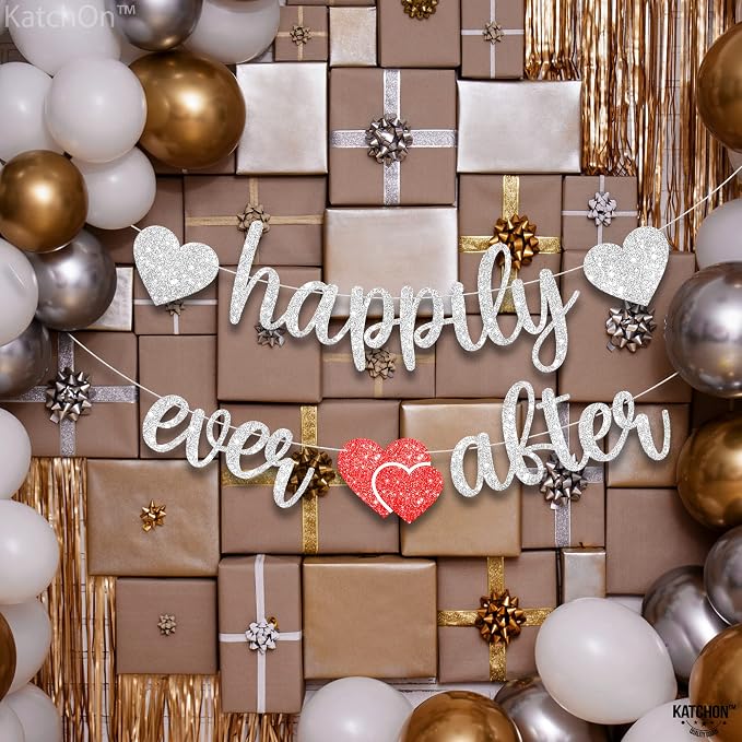 KatchOn, 10 Feet Silver Happily Ever After Banner - Image 8