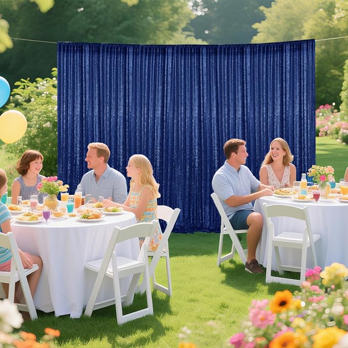 2×8FT-4PCS Navy Sequin Backdrop Curtains Panels, Photography Backdrop Glitter - Image 4