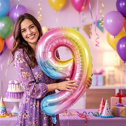 Rainbow Number Balloons Birthday Balloons - Image 6