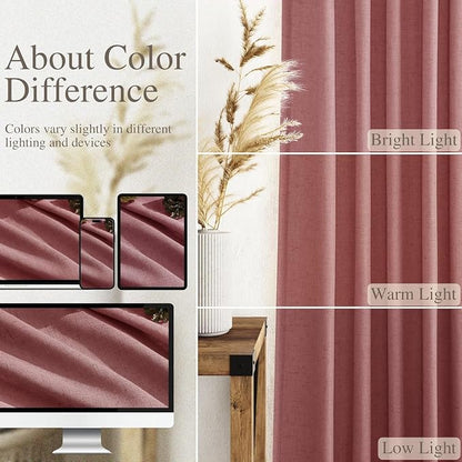 Canyon Rose Linen 144 Inch Curtains - Image 3