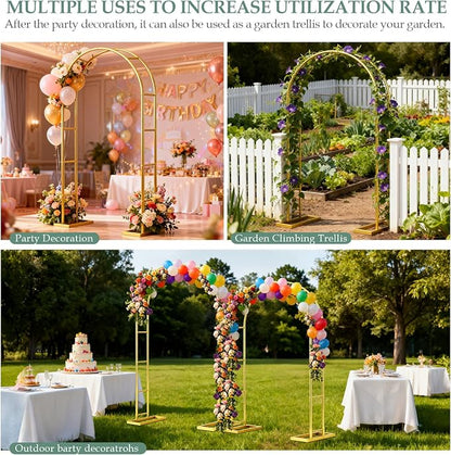 WellSign 7.2FT, 6FT Balloon Arch Backdrop Stand Set of 2 | 2PK Metal Pergola - Image 7