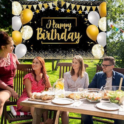 Tatuo Happy Birthday Decorations Backdrop Banner - Image 5