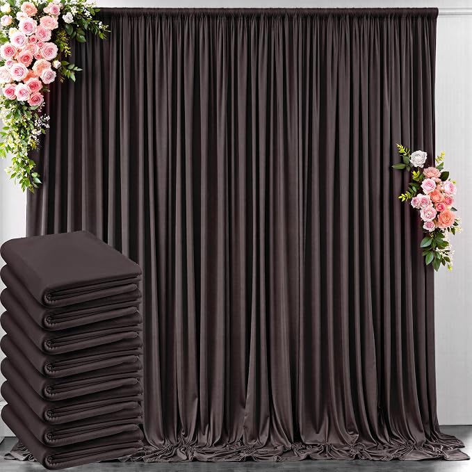 40 ft x 10 ft Wrinkle Free Brown Backdrop Curtain by Outpain