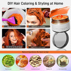 Orange Temporary Hair Dye,Temporary Hair Color Wax,Natural Washable Hair Dye Temp Hair Color for Women Men Kids Party Cosplay Halloween
