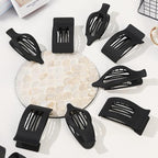 8Pcs French Flat Hair Clips for Women 2 Styles Claw Clips for Girls Matte Flat Hair Claw Clips for Thin and Thick Hair Large Non-slip Strong Hold Hair Accessories for Women (Black)