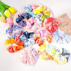 Velvet Hair Scrunchies for Girls and Women, Premium Elastic Tie-Dye Scrunchies and Ponytail Holders - 12 Colors