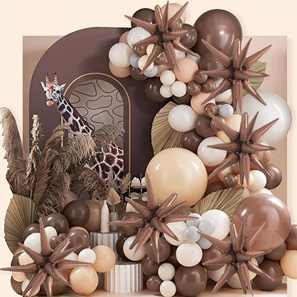 TONIFUL 4 Pcs Explosion Star Balloons Chocolate Foil Balloon Party Decor | 22 - Image 4