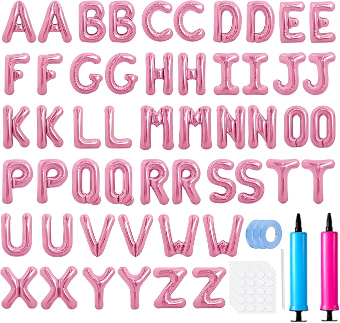 LIOZEOKUN Letter Balloons 16 Inch Alphabet A-Z Mylar Foil Balloons 2 Set by LIOZEOKUN