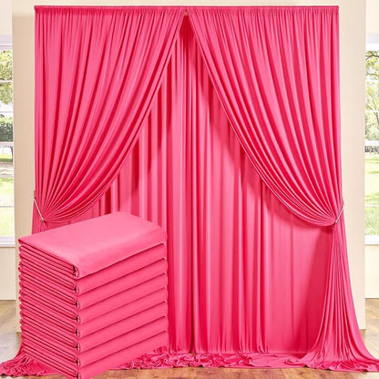 40 ft x 10 ft Wrinkle Free Fuchsia Backdrop Curtain by Outpain