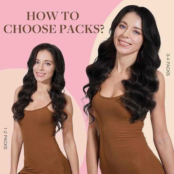 GOO GOO Tape in Hair Extensions Human Hair, 2 Dark Brown, 24inch 50g 20pcs, Thick Ends Straight Seamless Tape in, Invisible Tape in Hair Extensions Human Hair