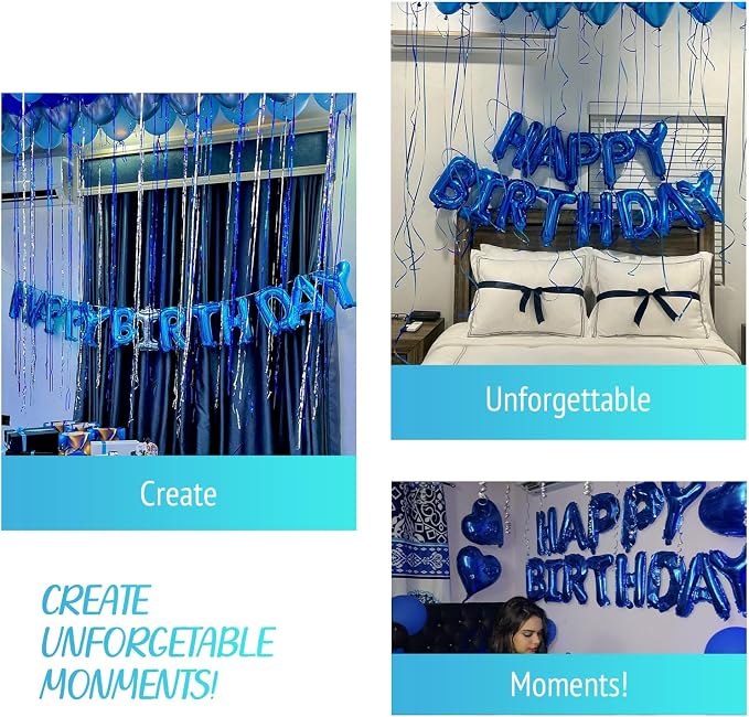 52 Pcs 16 Inch Blue Letter Foil Balloons, 2 Sets of A-Z, Mylar Metallic - Image 3