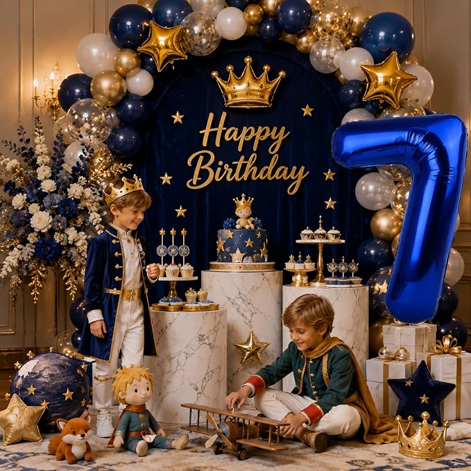 Navy Blue Number Balloons 6, 40inch Large Dark Royal Blue Digital 6 Foil Mylar - Image 7