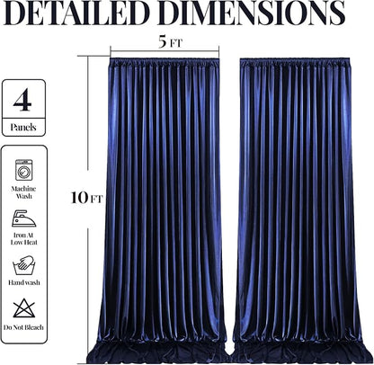 20x10ft Navy Blue Glitter Backdrop Curtain - Image 9