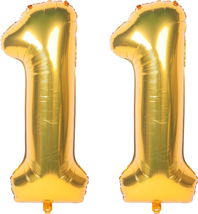 40 Inch gold Number Balloons 11 Helium Foil Mylar Balloon | Birthday Party by Exquisitehighqualitypartydecorationstomeetyoureveryneed%EF%BC%81
