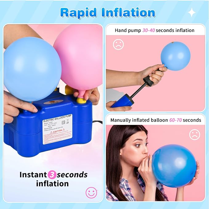 Balloon Pump Electric Portable Dual Nozzle | Air Pump - Image 2