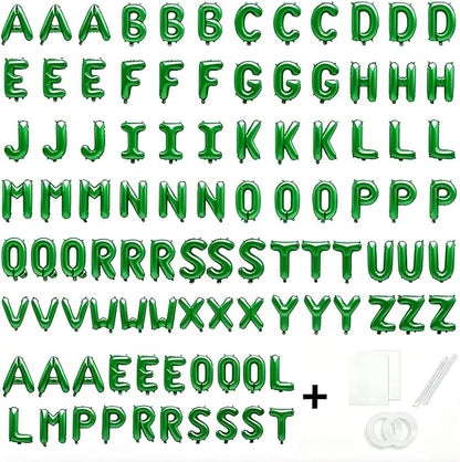 98 Pcs Green Letter Balloons, Custom 3 Set A-Z Set - Image 2