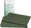 California Design Den Standard/Queen Pillow Cases Set of 2 - Luxuriously Soft Premium 600 Thread Count, 100% Cotton, Crisp Sateen, Fits Standard & Queen Pillows - Dark Olive Green