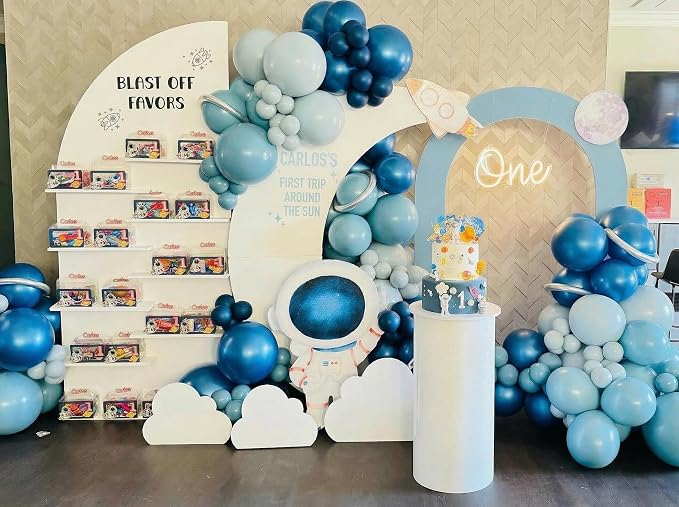 Metallic Blue Balloons for Fathers Day Graduation Birthday Party Decoration | - Image 6