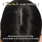Hair Toppers for Women Clip in Bangs Real Human Hair,10 Inch 30g Natural Black Topper for Women 150% Density Silk Base Clip in Pieces Straight Hair for Thin Hair Daily Use